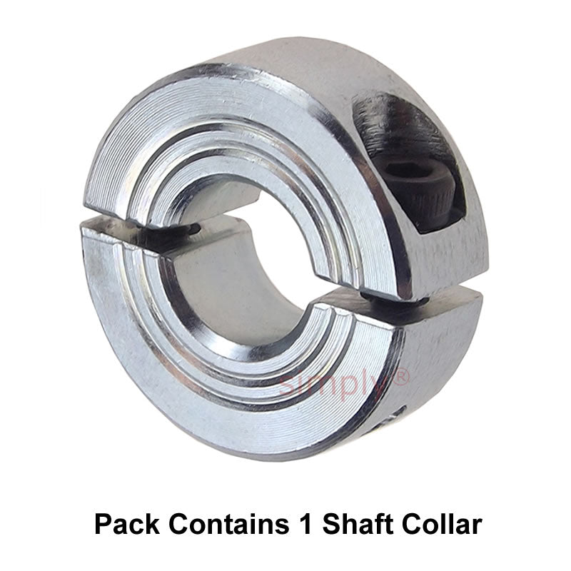 CADB13Z Zinc Plated En8 Steel Double Split Shaft Collar 13x30x11mm with Clamp Bolt