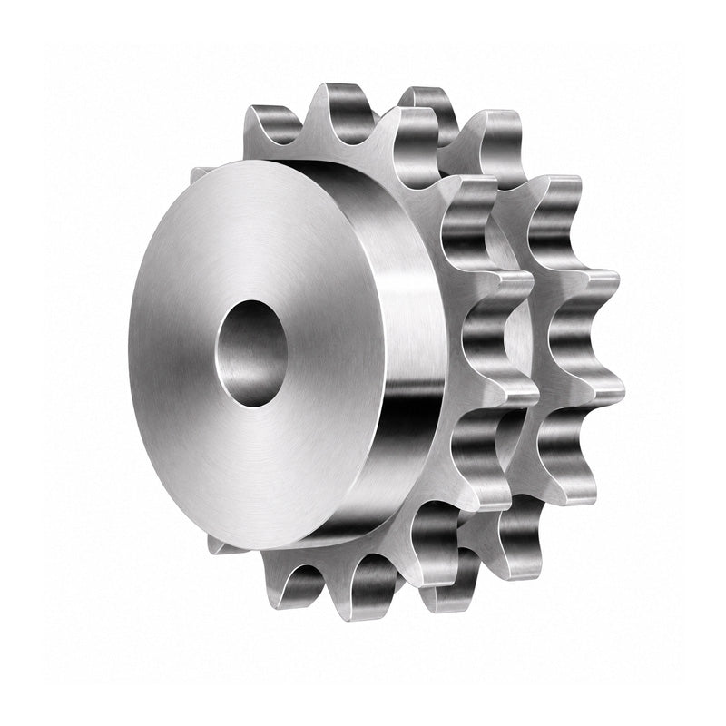 18 Tooth 06B Pilot Bore Double Simplex Sprocket for 3/8 inch Pitch Chain