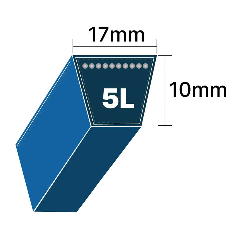DRY-5L930K 5L Section 17x10mm Blue Cotton Dry Cover Kevlar Re-inforced Mower Wrapped V-Belt