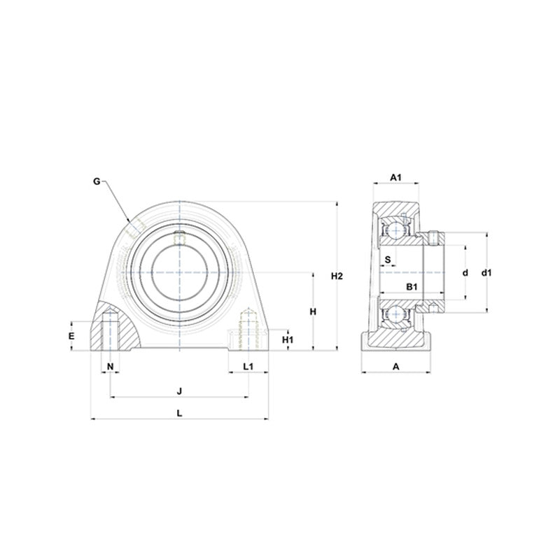 SNR ESPAE202N Threaded Base Small Footprint Metric Pillow / Plummer Block Housing with Eccentric Collar Insert 15mm Bore - Allow 2-3 Days