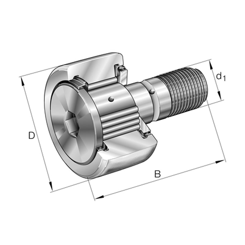 INA KRV47-PP Stud Type Track Roller 20x47x66mm - Allow 1-2 Days - Contact Us For Faster Delivery
