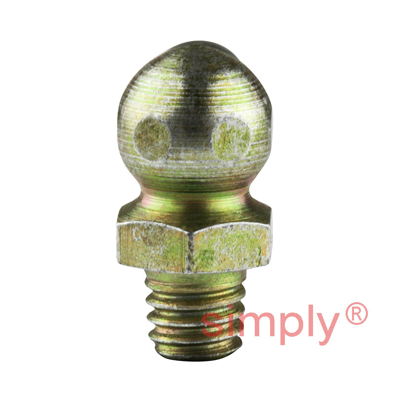 M10x1 Metric Tapered Hardened Mild Steel Zinc Plated 90 deg Hydraulic Grease Nipples