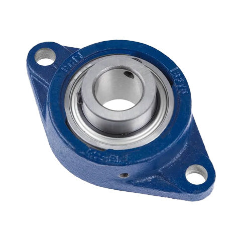 RHP MSFT25TS Heavy Duty Two Bolt Oval Cast Iron Flange Housing 25mm Bore Triple Lip Seal Insert