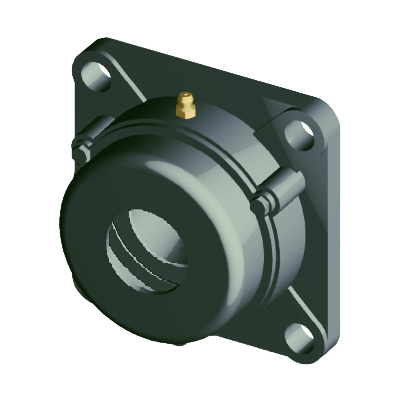 NTN C-UCFX09D1 Metric Four Bolt Square Cast Iron Flange Housing with 45mm Bore Insert with Cast Iron Cover - Open Version - Allow 2-3 Days