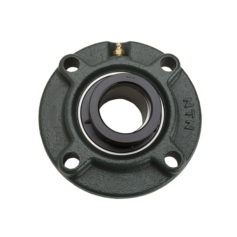 NTN M-UELFC215D1 Metric Four Bolt Cast Iron Round Flanged Housing with 75mm Eccentric Collar Insert - Allow 2-3 Days