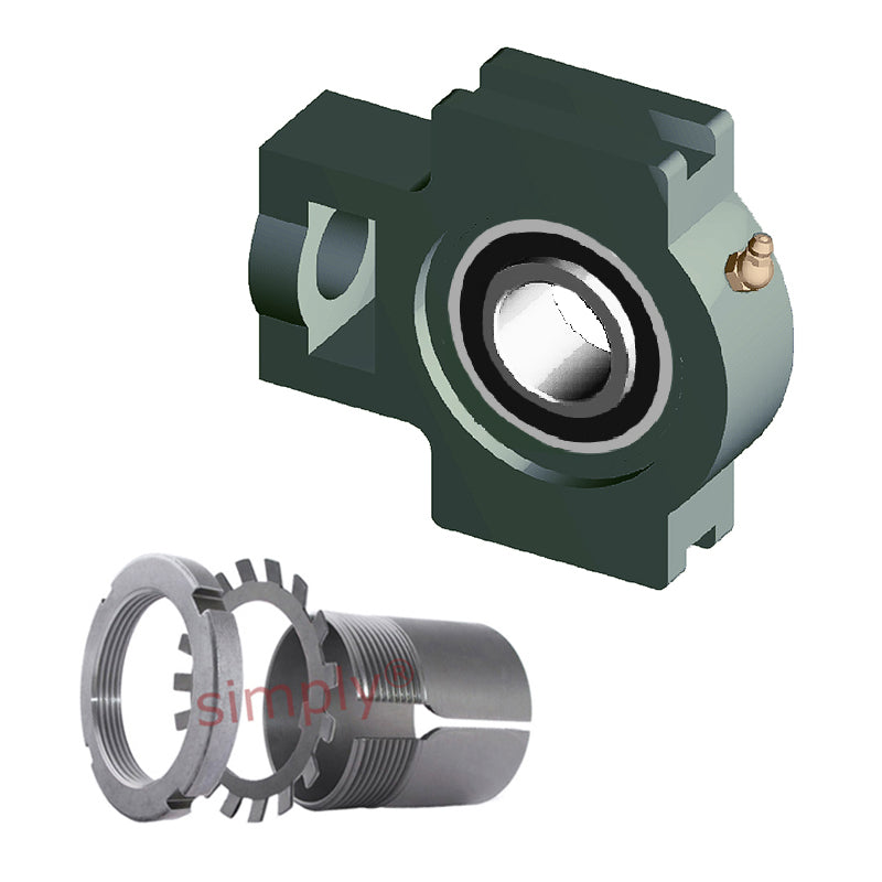NTN UKT213D1/HS2313X Imperial Cast Iron Take Up Unit Insert and Adaptor Sleeve Fits 2-3/8 inch Shaft - Allow 2-3 Days