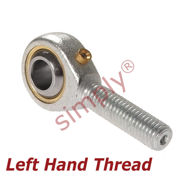 Budget POS16L Left Hand Steel / Bronze Lined Plain Male Rod End 16mm Bore M16x2 Thread