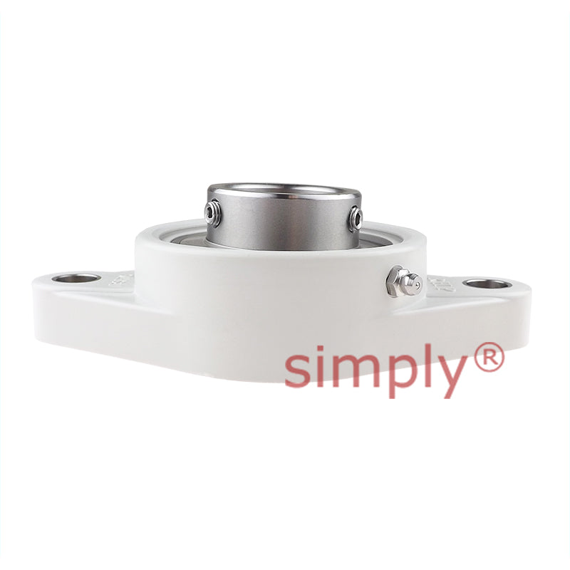RHP PSFT25CR Thermo Plastic Two Bolt Oval Flange Housing with 25mm Bore Stainless Insert - Allow 2-3 Days