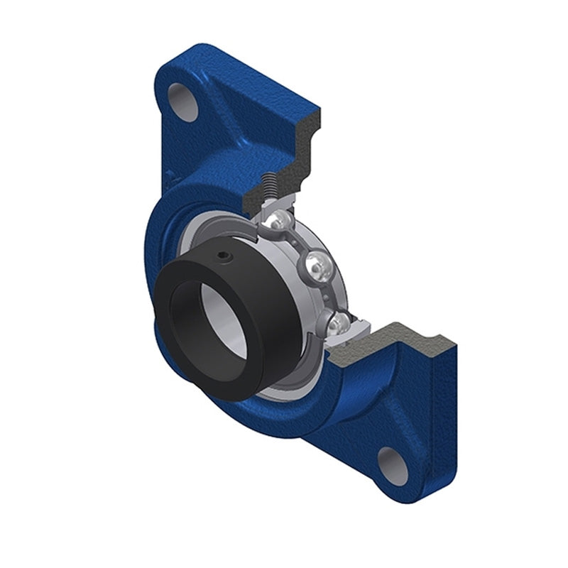 SNR ESF211 Metric Four Bolt Square Cast Iron Flange Housing with Eccentric Collar 55mm Bore - Allow 2-3 Days