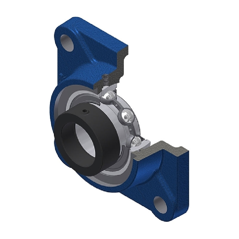 SNR ESF211N Metric Four Bolt Square Cast Iron Flange Housing with Eccentric Collar 55mm Bore - Allow 2-3 Days