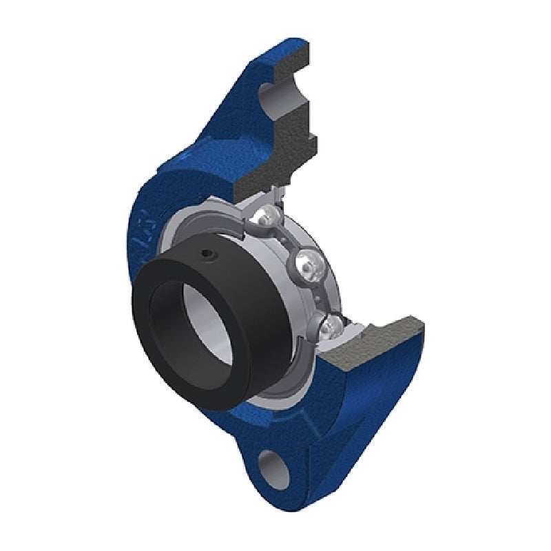 SNR ESFLZ201 Metric Two Bolt Cast Iron Oval Housing with 12mm Bore Eccentric Collar Insert - Allow 2-3 Days
