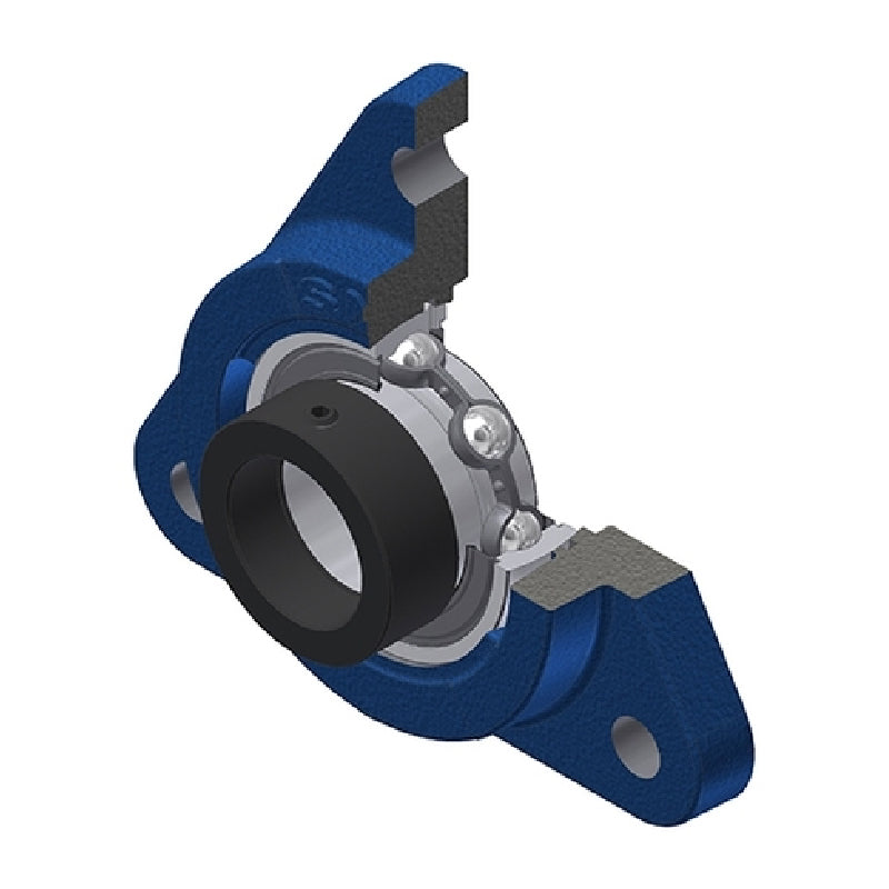 SNR ESFTE207 Metric Three Bolt Cast Iron Triangular Housing Unit with Eccentric Collar Insert 35mm Bore - Allow 2-3 Days