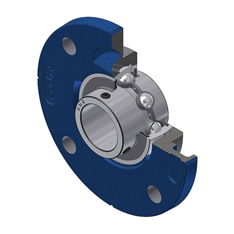 SNR UCFCE208 Metric Four Bolt Cast Iron Round Flanged Housing with 40mm Insert