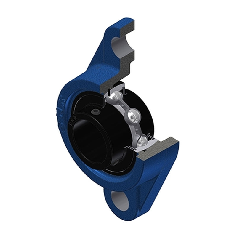 SNR UCFL207T20 Metric Two Bolt Oval Cast Iron Flange Housing with 35mm Bore Insert Wide Temperature Version - Allow 2-3 Days