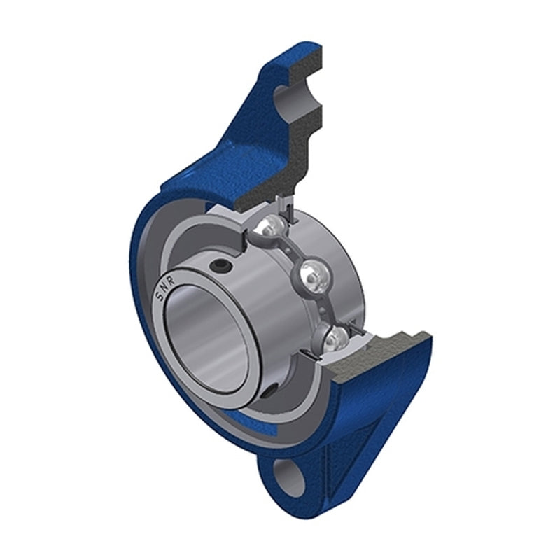 SNR UCFLE212N Metric Two Bolt Oval Cast Iron Flange Housing with 60mm Bore Insert - Allow 2-3 Days