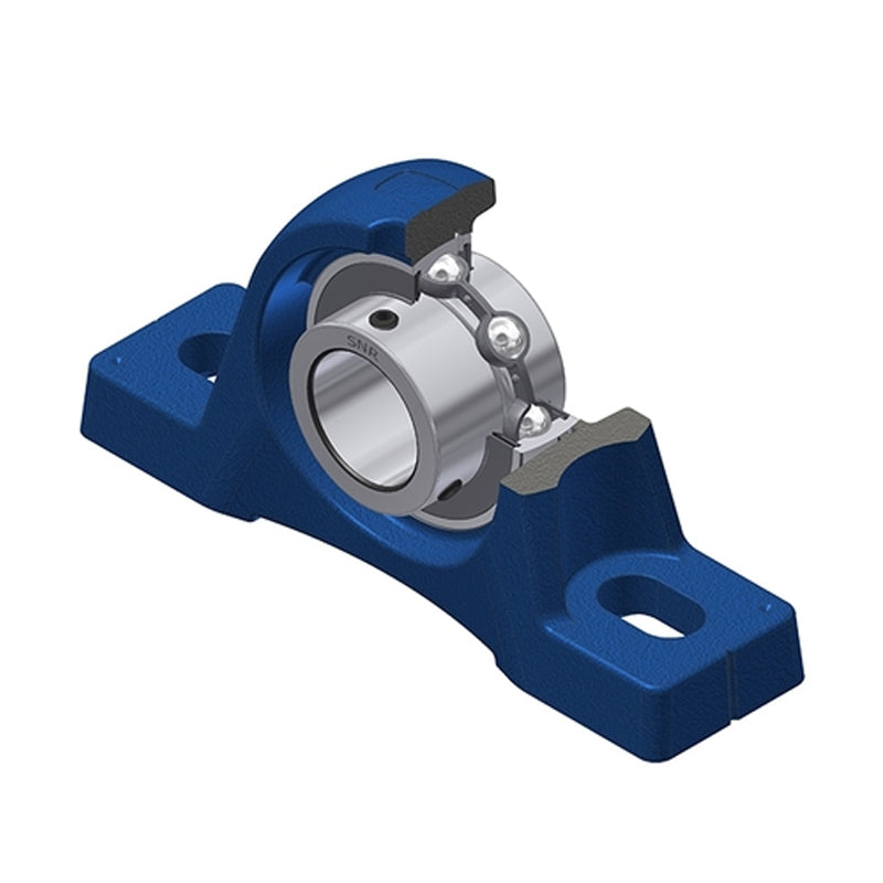 SNR UCPEX11 Metric Cast Iron Two Bolt Pillow / Plummer Block Housing with 55mm Bore Insert - Allow 2-3 Days