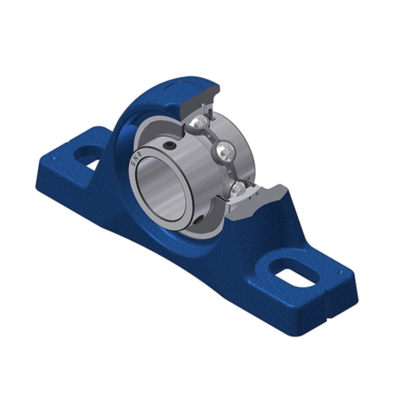 SNR UCPLE207 Metric Cast Iron Two Bolt Pillow / Plummer Block Housing with 35mm Bore Insert - Allow 2-3 Days