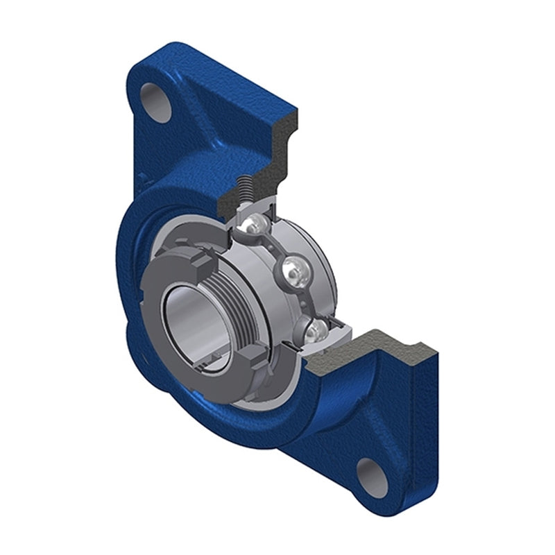 SNR UKF328H Metric Four Bolt Square Cast Iron Housing Insert and Adaptor Sleeve Fits 125mm Shaft - Allow 2-3 Days