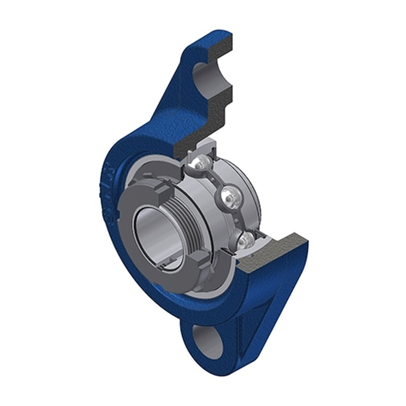 SNR UKFL324H Metric Two Bolt Cast Iron Oval Housing Insert and Adaptor Sleeve Fits 110mm Shaft - Allow 2-3 Days