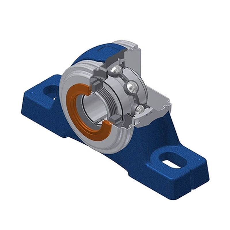 SNR UKPE212HCC Metric Cast Iron Two Bolt Pillow / Plummer Block Housing Insert and Adaptor Fits 55mm Shaft - Allow 2-3 Days