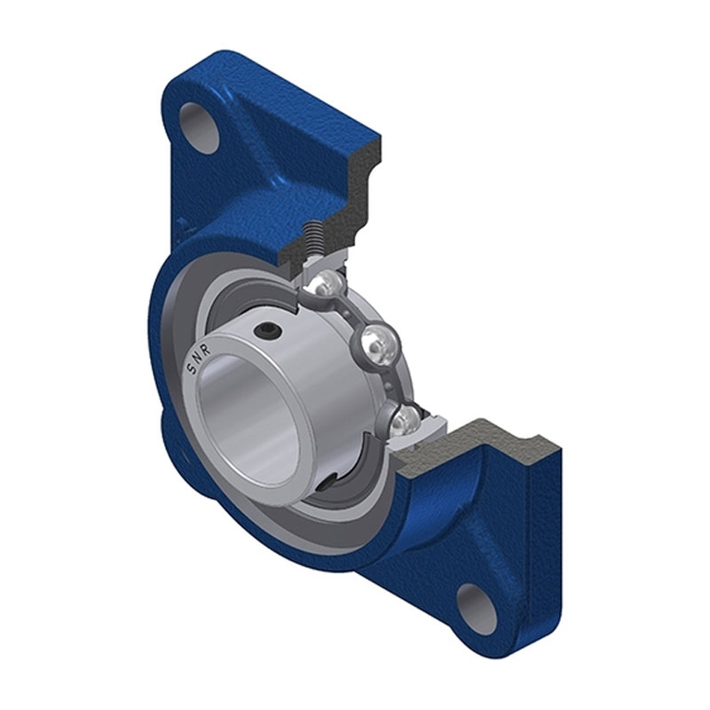 SNR USF206N Metric Four Bolt Square Cast Iron Flange Housing with 30mm Bore Insert - Allow 2-3 Days