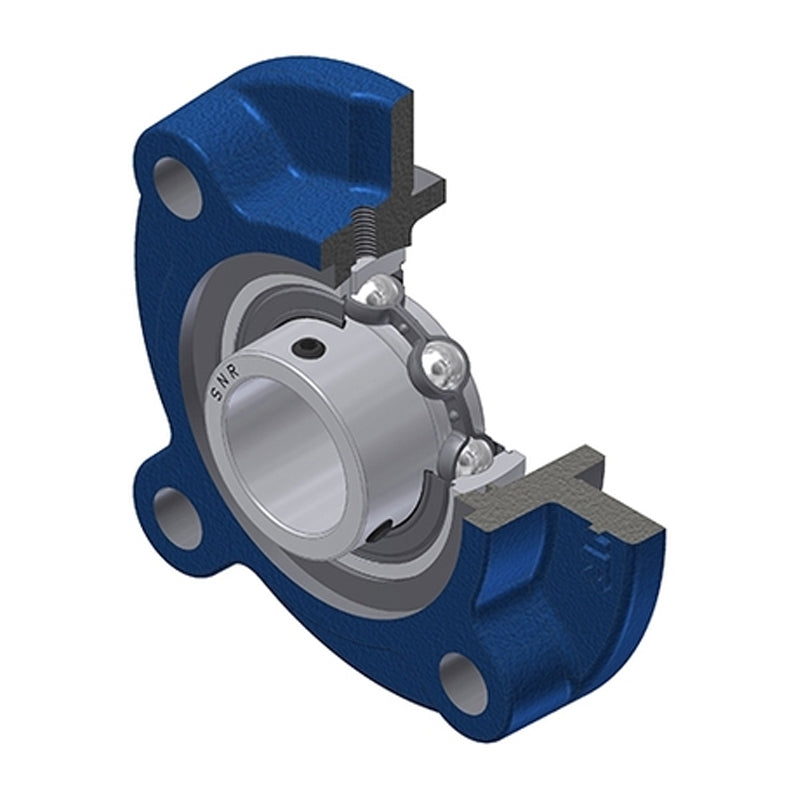 SNR USFC211N Metric Four Bolt Cast Iron Round Flanged Housing with 55mm Insert - Allow 2-3 Days