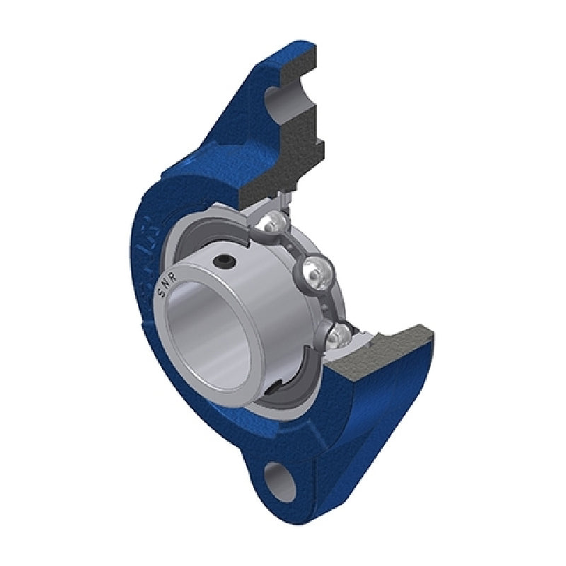 SNR USFLZ210 Metric Two Bolt Oval Cast Iron Flange Housing with 50mm Bore Insert - Allow 2-3 Days
