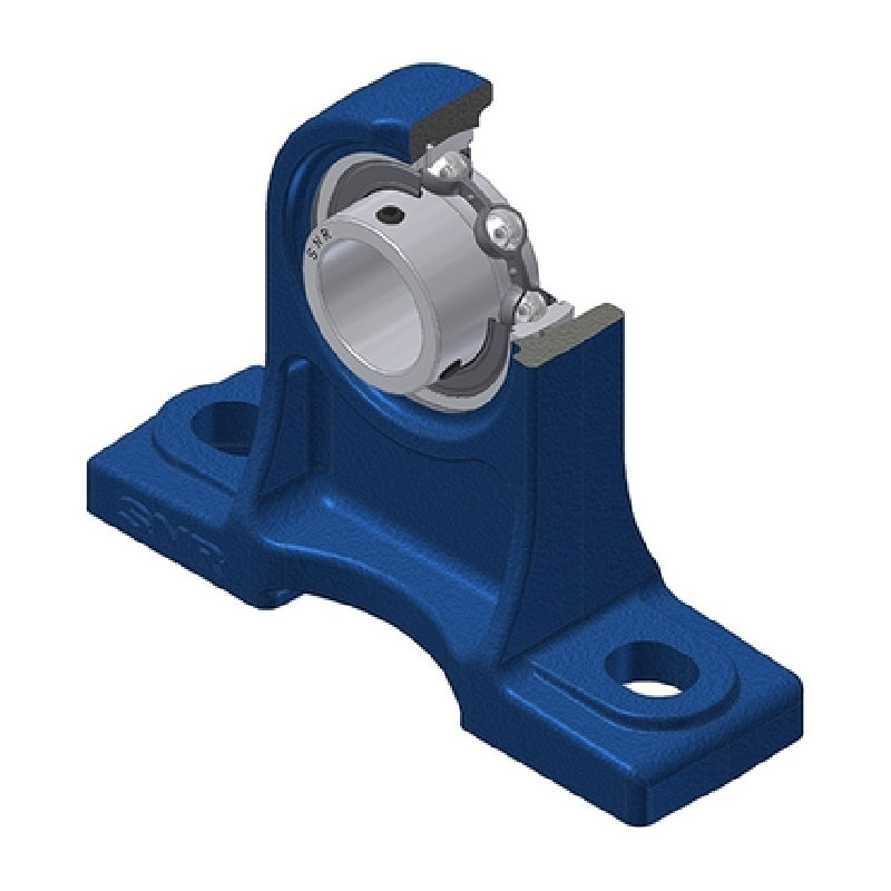 SNR USPH201 Metric Cast Iron High Centre Height Two Bolt Pillow / Plummer Block Housing with 12mm Bore Insert - Allow 2-3 Days