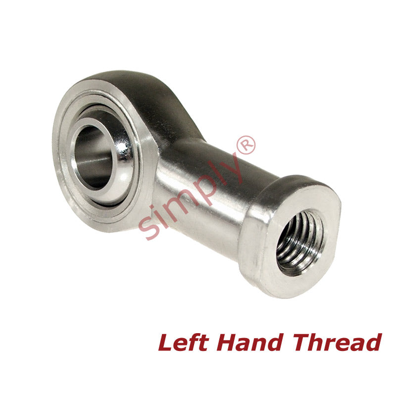 Budget SSPHS14L Left Hand Stainless Steel / PTFE Lined Plain Female Rod End 14mm Bore M14x2 Thread