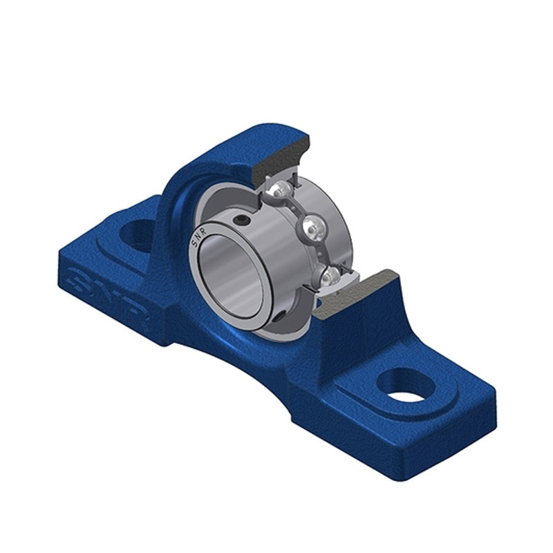 SNR UCP201T04 Metric Cast Iron Two Bolt Pillow / Plummer Block Housing with 12mm Bore Insert Low Temperature Version - Allow 2-3 Days