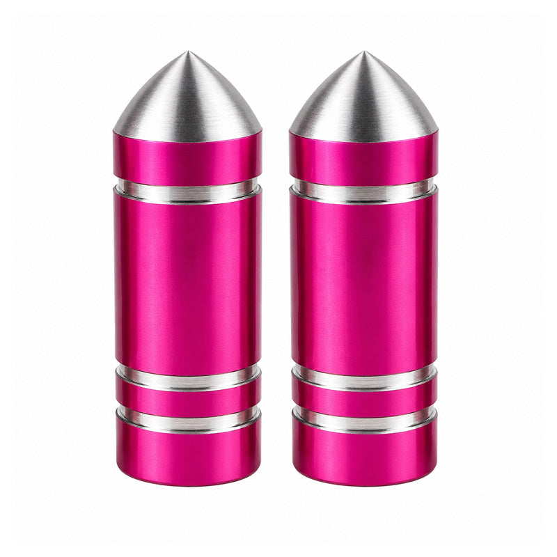 Pack of 2 Pink Bullet Valve Caps Schrader Type