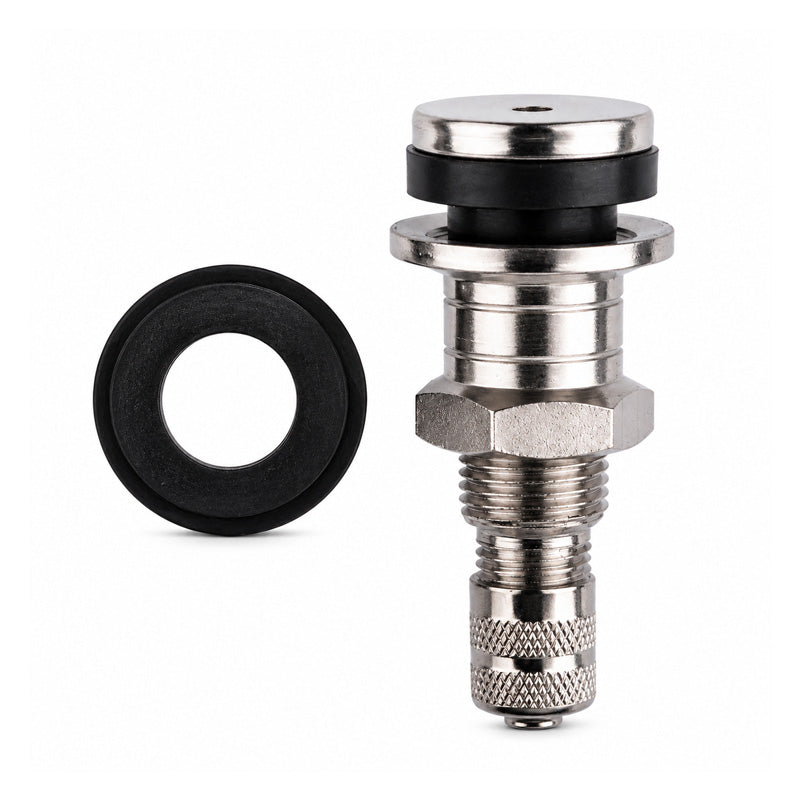 Chrome Secure 11.5mm Straight Clamp-in Valve - Rated up to 200 psi