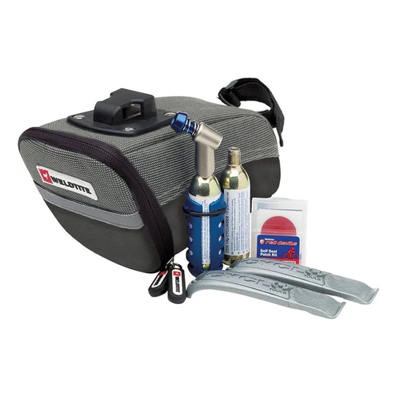 Weldtite Wedge Bag Cycle Puncture Repair and CO2 Jetvalve Gas Cylinder Inflator Kit
