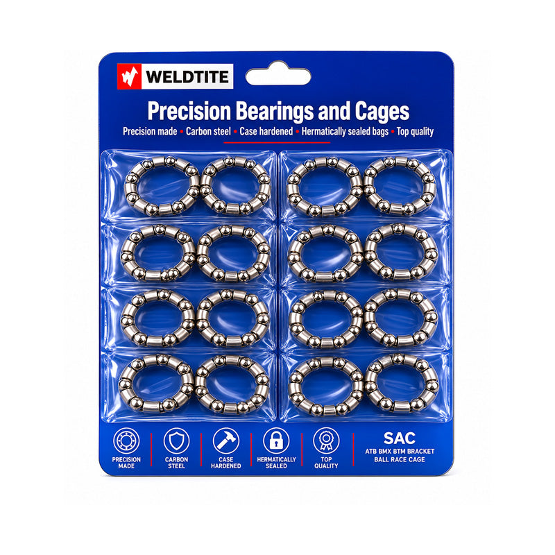 5/16 inch ATB/BMX Bottom Bracket Case Hardened Ball Bearings in Cages (10 pairs)