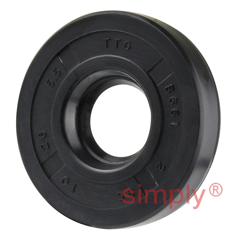 10x26x5.5mm Nitrile Rubber Single Lip Rotary Shaft Oil Seal with Garter Spring SC / R21