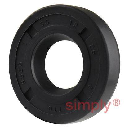 12x26x6mm Nitrile Rubber Single Lip Rotary Shaft Oil Seal with Garter Spring SC / R21
