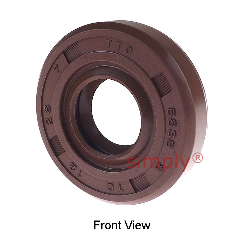 12x28x7mm TC / R23 Double Lip FKM Rubber Metric Rotary Shaft Oil Seal with Garter Spring