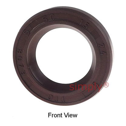 15x24x5mm SC / R21 Single Lip FKM Rubber Metric Rotary Shaft Oil Seal with Garter Spring