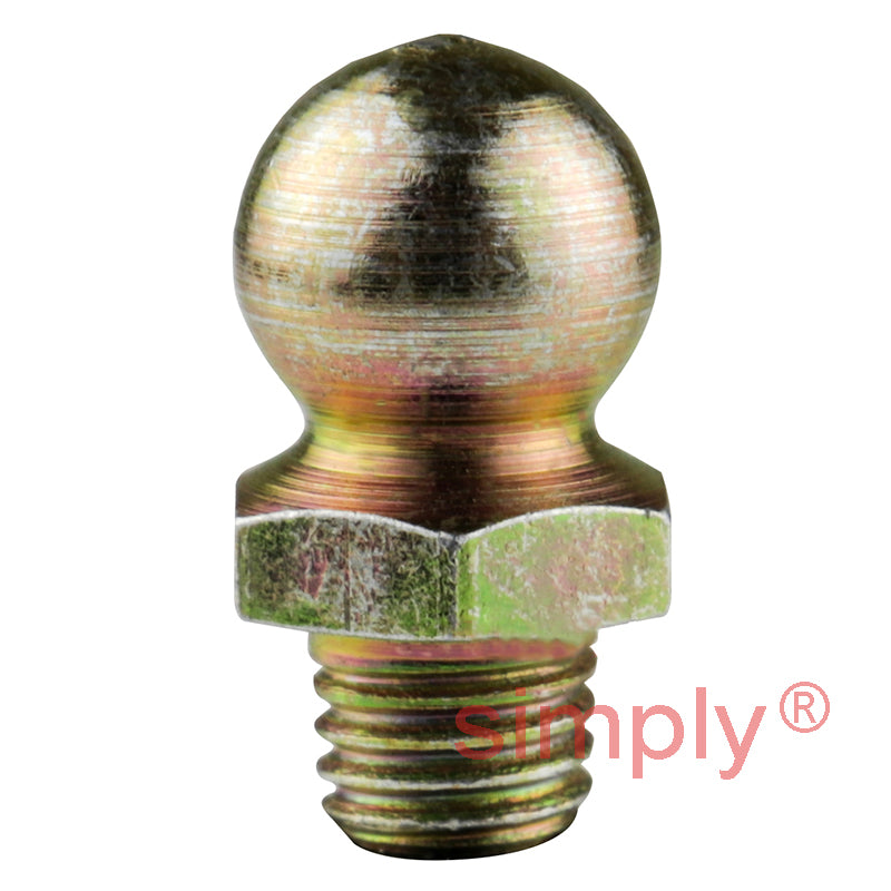 1/4x28 SAE-LT Hardened Mild Steel Zinc Plated 90 deg Hydraulic Grease Nipples 