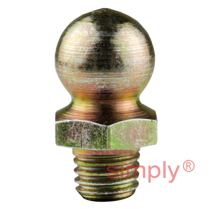 1/4x28 SAE-LT Hardened Mild Steel Zinc Plated 90 deg Hydraulic Grease Nipples 