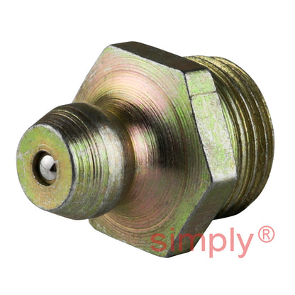 1/8x28 BSPT Hardened Mild Steel Zinc Plated Straight Hydraulic Grease Nipples - Pack of 500