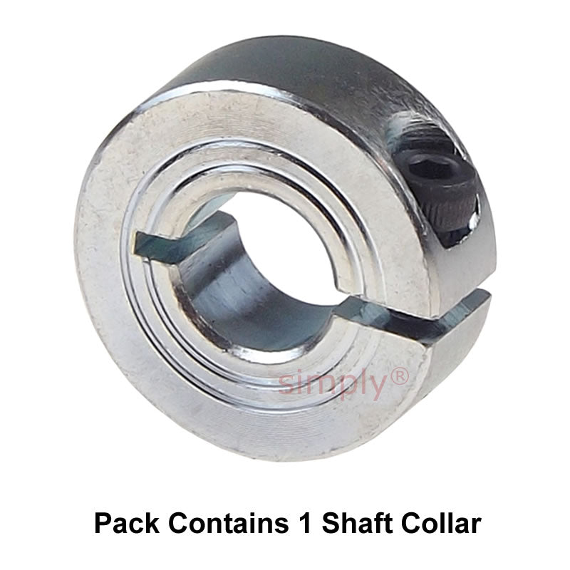 CASB16Z Zinc Plated En8 Steel Single Split Shaft Collar 16x34x13mm with Clamp Bolt