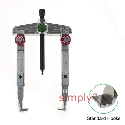 KUKKO Series 20-10+2 Universal 2-Jaw Puller with Sliding Parallel Quick Adjusting Jaws 120mm and V-P Extentions