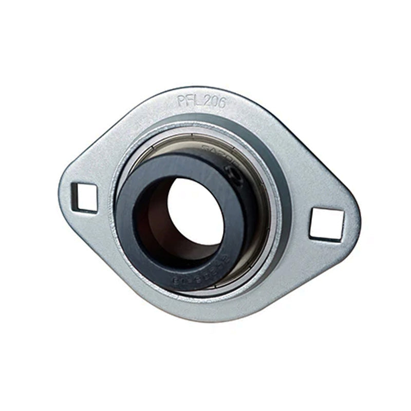 SAPFL202 Oval 2 Bolt Pressed Steel Bearing Housing with 15mm Collar Insert