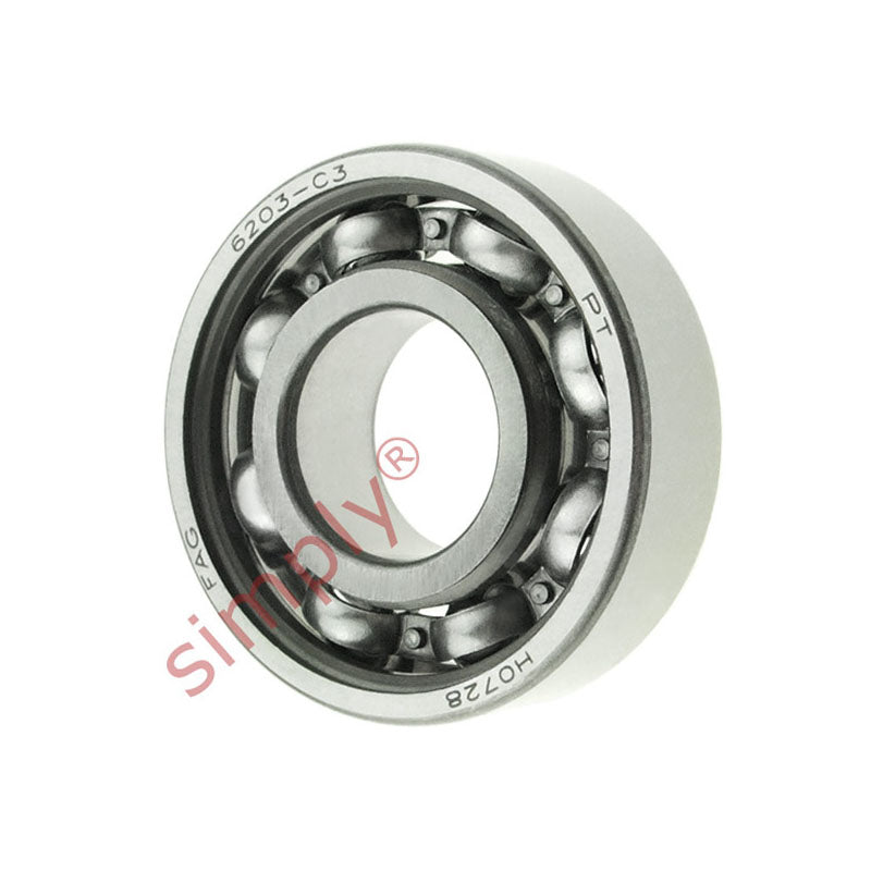 FAG 6203C3 Open Deep Groove Ball Bearing 17x40x12mm