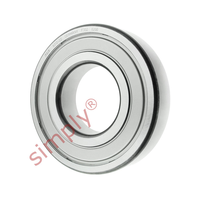 6312ZZ Budget Metal Shielded Deep Groove Ball Bearing 60x130x31mm