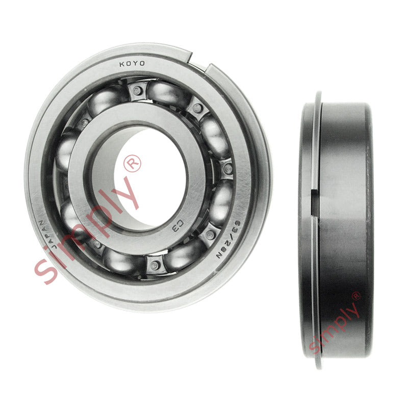 KOYO 63/28NRC3 Open Type Deep Groove Ball Bearing with Snap Ring 28x68x18mm
