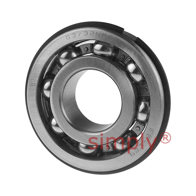 63/32NRC3 Budget Open Type Deep Groove Ball Bearing with Snap Ring 32x75x20mm