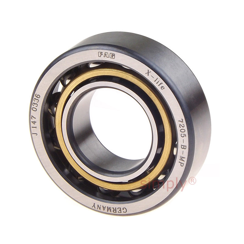 7205BM Brass Caged Single Row Angular Contact Ball Bearing 25x52x15mm