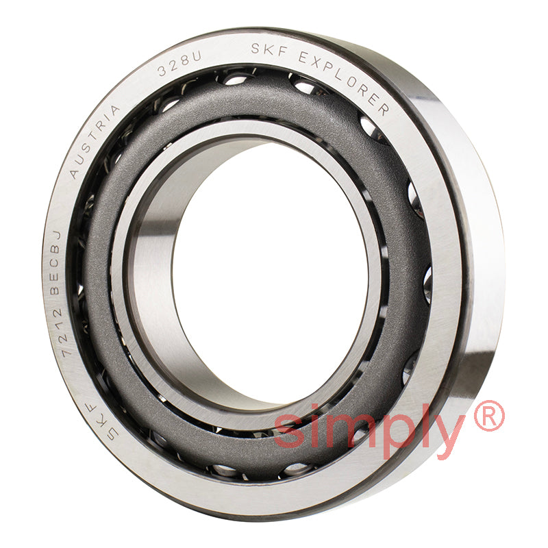 SKF 7212BECBJ Single Row Angular Contact Ball Bearing 60x110x22mm